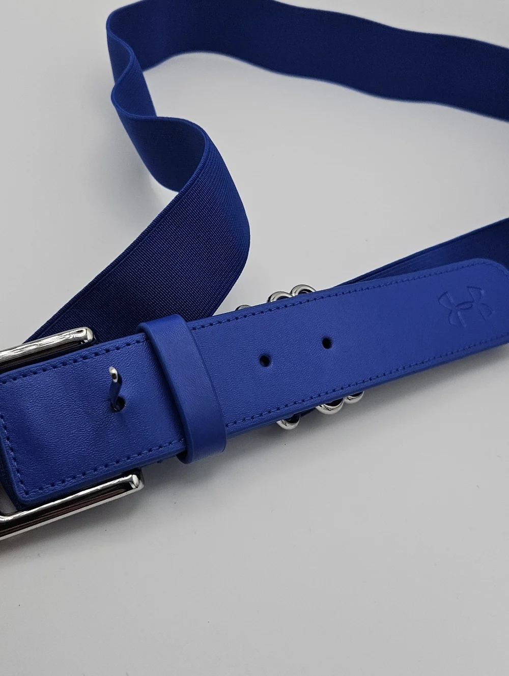 Under Armour blue elastic and faux leather belt